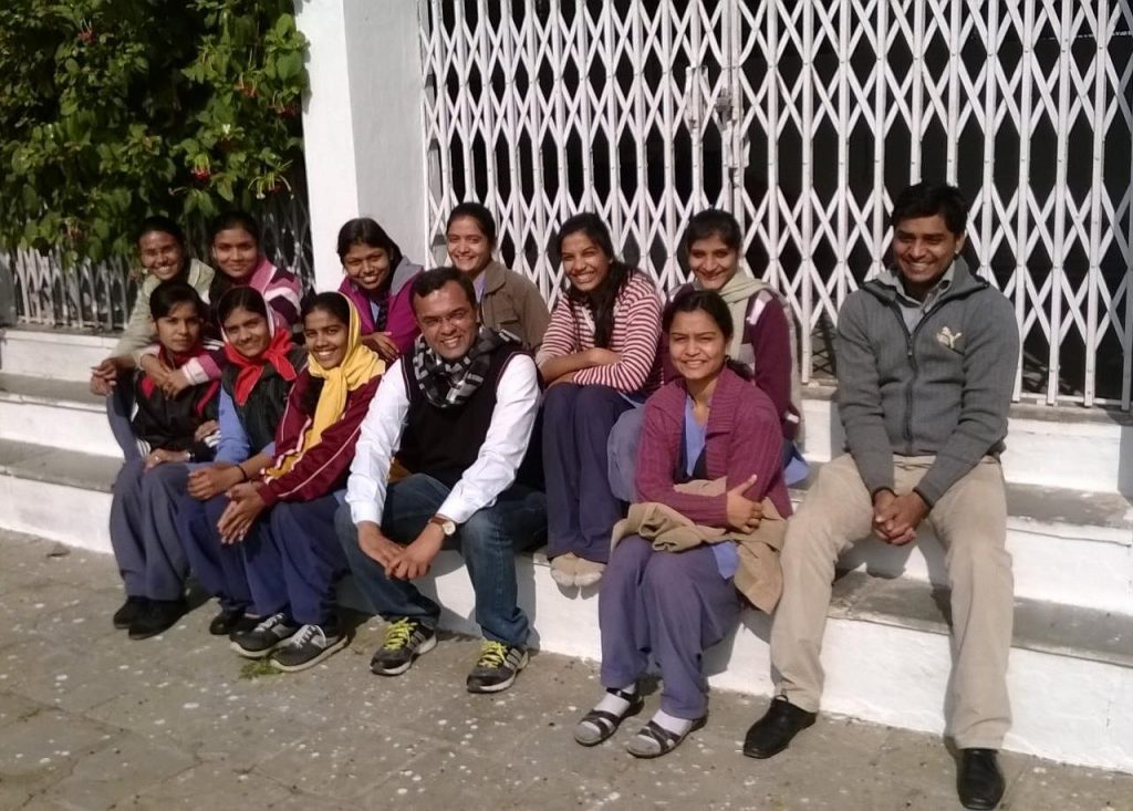 Pranjal Dubey with SSISM students